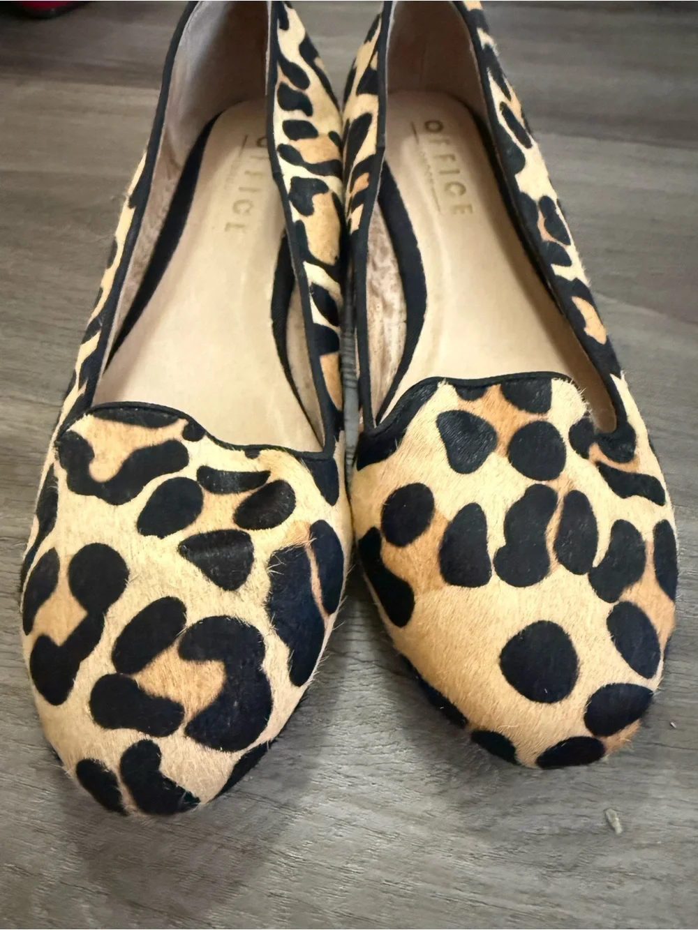 Office London Leopard Print Calf Hair Ballet Flats Women’s EU 41 / US 10